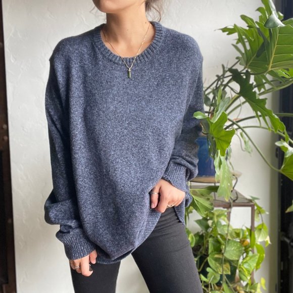 🏷 Sold | Soft Knit Blue Crewneck Sweater - Picture 5 of 7